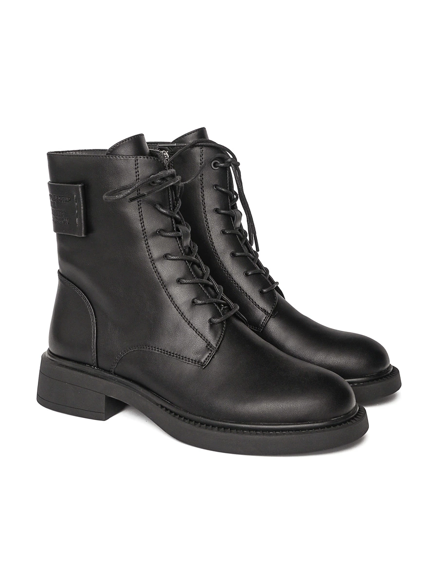 Ботинки-дерби черного цвета с молнией и шнуровкой